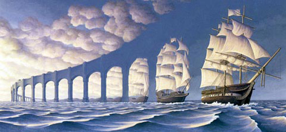 Can you spot where the ships become arches, and vice-versa?