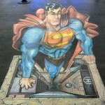Superman 3D Chalk Drawing Optical Illusion Have no fear, Mr. 3D Chalk Drawing Superman is here!