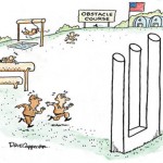 obstacle course comic optical illusion