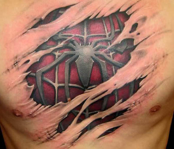 3D Spider-Man Tattoo