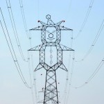 Electric pylons resemble clowns near a motorway in Hungary