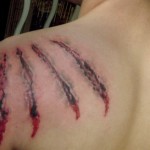Tattoo Scratches Optical Illusion