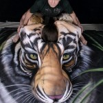 Tiger Body Art Optical Illusion