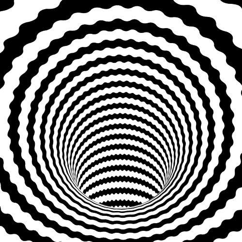 Black and White Circle Optical Illusion