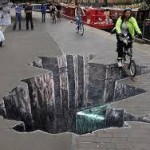 Broken Sidewalk Optical Illusion