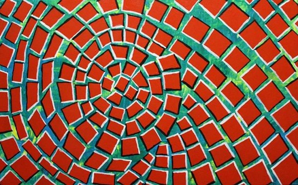 Spinning Red Bricks Optical Illusion