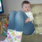 Baby with Giant Legs Optical Illusion