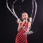 Girl with Water Hearts Optical Illusion