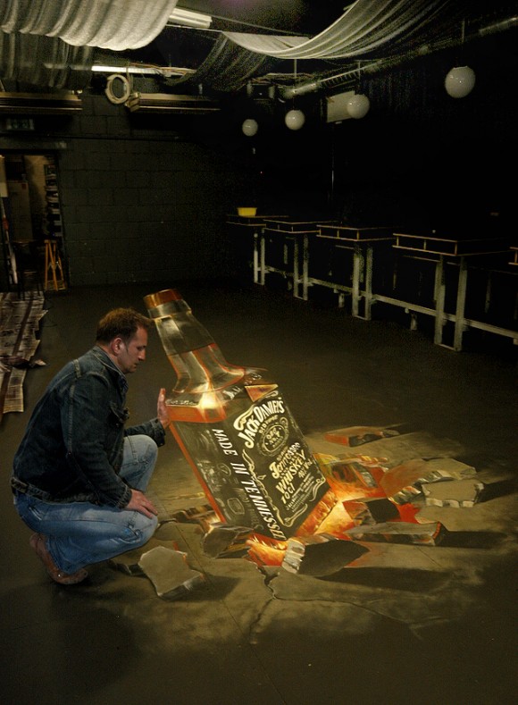 Yes, it's another awesome 3d chalk drawing for another whiskey brand