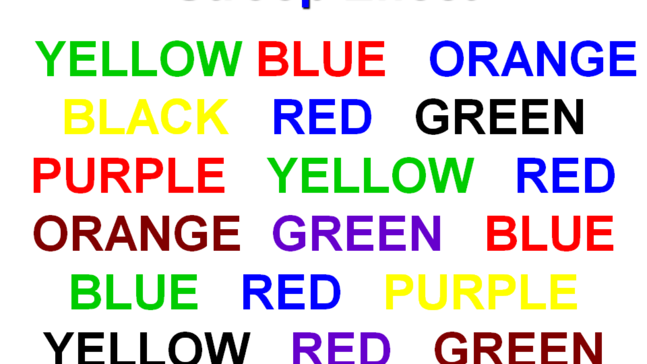 Brain Teaser: Stroop Effect Brain Teaser: Stroop Effect