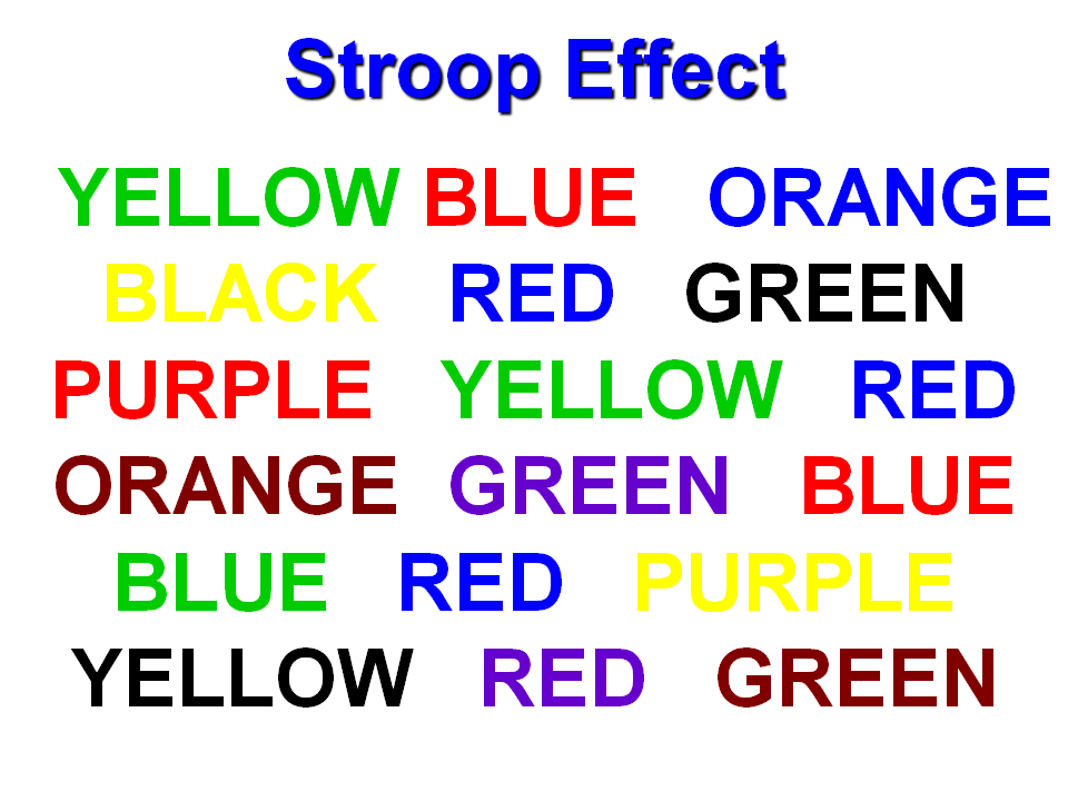 Printable Stroop Test Printable Word Searches