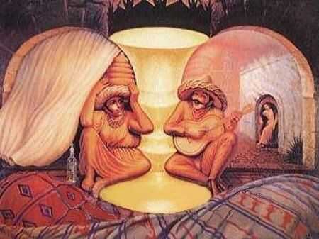 Image result for old young face art illusion