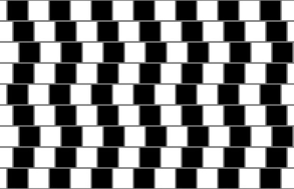 sloping lines optical illusion