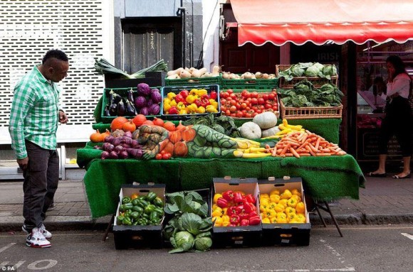 Fruit and Vegetable Optical Illusion