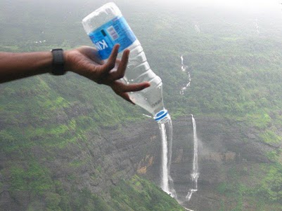 Waterfall Water Bottle Optical Illusion