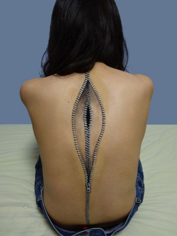 Zipper Skin Optical Illusion