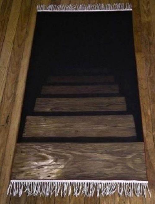 Fake stairs rug