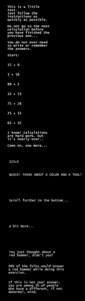 Math Test Optical Illusion