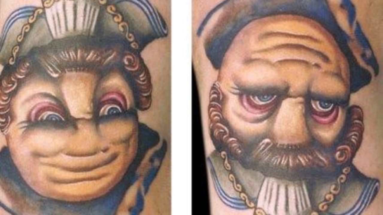 Face Tattoo Optical Illusion