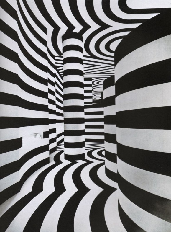 Black and White Tunnel Optical Illusion