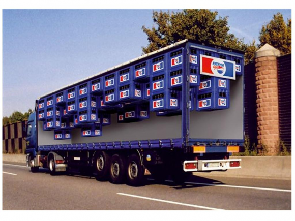 Clear Pepsi Truck Optical Illusion