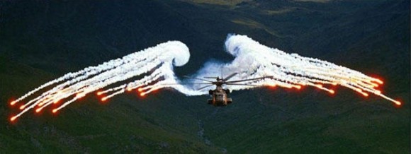 Helicopter with Angel Wings Optical Illusion