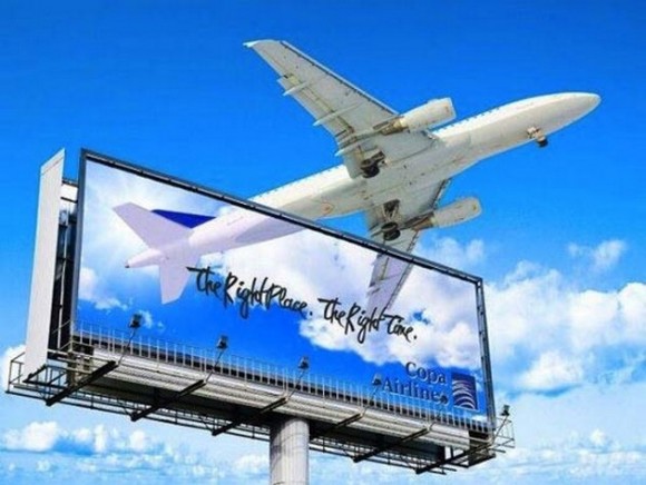 Plane Escaping A Billboard Optical Illusion