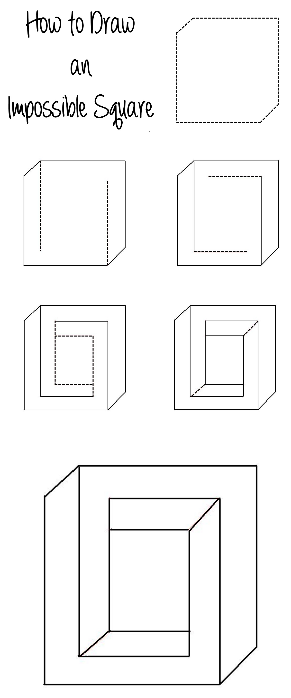 how to draw an impossible square