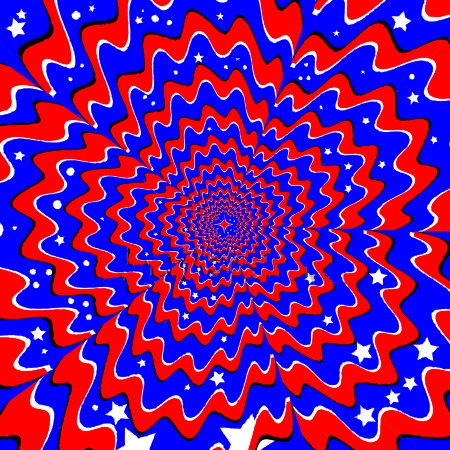 red white and blue patriotic illusion