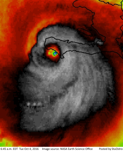 hurrican matthew skull map