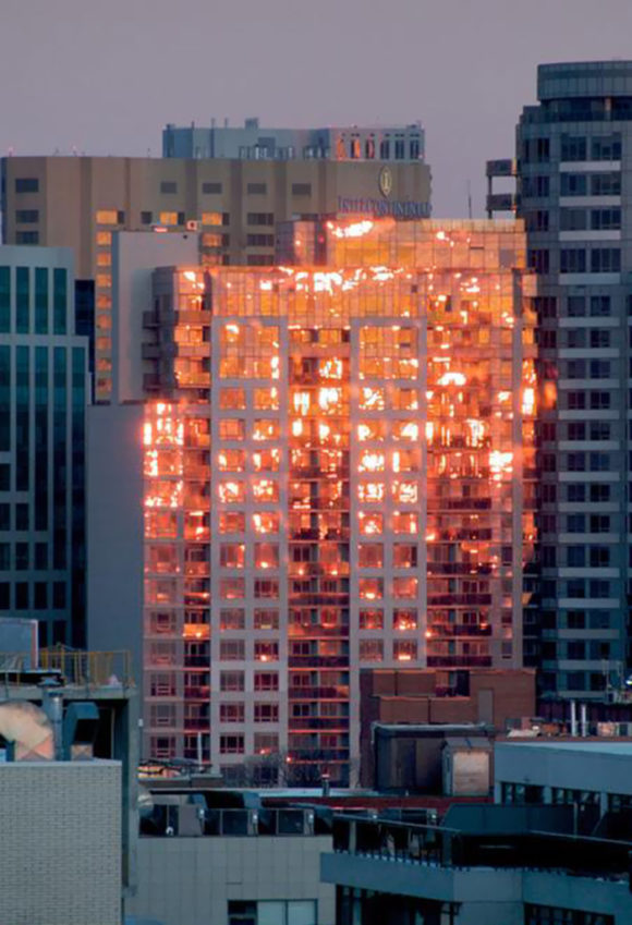 burning building illusion 